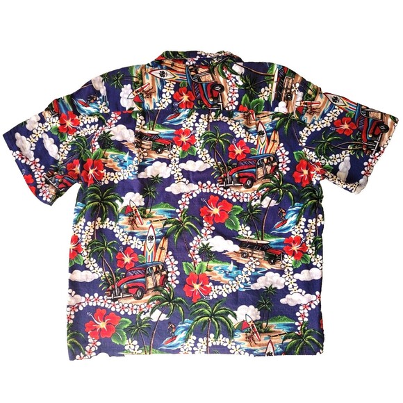 RJC STYLED HAWAII ALOHA HAWAIIAN BAHAMA colorful SHIRT XL Woody Floral Surf USA - Picture 6 of 7
